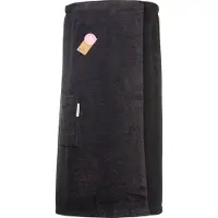 Artg Towelzz - Sauna Kilt - Dames - met Klittenband - Zwart - Black - EXTRA LANG model - 110 cm - (Borst omvang tot 170 cm)
