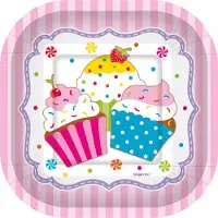 Sempertex kartonnen bordjes - cupcakes