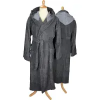 Artg Robezz - Badjas - Gekleurde Capuchon - Graphite/Anthracite Grey - Maat XS