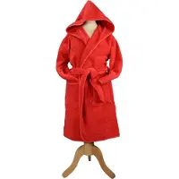 Artg Boyzz & Girlzz - Kinder Badjas met Capuchon - Rood - Fire Red - Maat 128/140