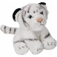 Ravensden pluche dieren knuffel witte tijger - 15 cm - zittend - tijgers - knuffelbeesten - Knuffeldier