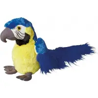 Ravensden Pluche ara knuffel Macaw papegaai - blauw - 30 cm - knuffeldieren - vogels - voor kinderen - speelgoed