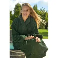 Artg Robezz - Badjas Sjaalkraag - 100% Badstof Katoen - Donkergroen - Dark Green - Maat XXL - (2XL)