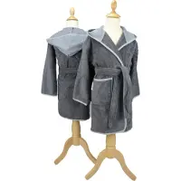 Artg Boyzz & Girlzz - Kinder Badjas met Capuchon - Donkergrijs/Antracietgrijs - Graphite/Anthracite Grey - Maat 116/128