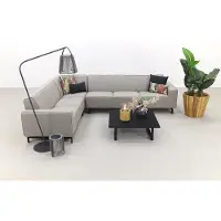 Van der Garde Tuinmeubelen Boavista/Cuba Sunbrella loungeset - Nature Grey - 4-delig - Links