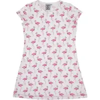 Nature Planet Nachthemd Flamingo - meisjes - zacht - 100% katoen 6-7 jaar