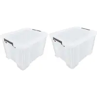 Whitefurze - 2x - Opbergbox - 36 liter - Transparant - 47 x 38 x 31 cm