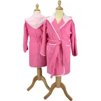Artg Boyzz & Girlzz - Kinder Badjas met Capuchon - Rose met Lichtroze - Pink/Light Pink - Maat 140/152
