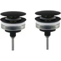 Ben Push Open afsluitbare wastafelplug 2 stuks t.b.v. MSNX2 mat zwart