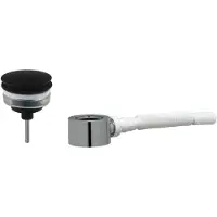Saqu Move set met niet-afsluitbare wastafelplug in mat zwart en plat meubelsifon 5/4"