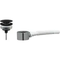 Saqu Steady set met afsluitbare wastafelplug in mat zwart en plat meubelsifon 5/4"