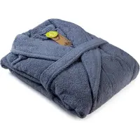Artg Robezz - Badjas Sjaalkraag - Spijkerstofblauw - Jeans Blue - 100% Katoen - Zware kwaliteit - Badstof - Maat XXXL - (3XL)