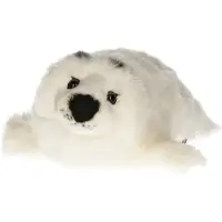 Nature Planet knuffel zeehond - 40 cm - wit - zeedieren - knuffeldieren - knuffelzeehond