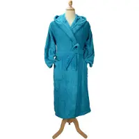 Artg Robezz - Badjas met Capuchon - 100% Katoen - Badstof - Petrol Blauw - Deep Blue - Maat Small/Medium