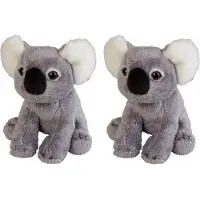 Ravensden Set van 2x stuks pluche koala beer dieren knuffel 15 cm - Knuffelbeesten