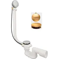 Xenz Badafvoer/overloopcombinatie messing goud geborsteld (losse verkoop)