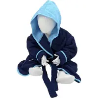 Artg Babiezz - Baby Badjas met Capuchon - Donkerblauw - Zeeblauw - Maat 80-92