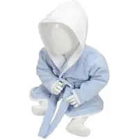 Artg Babiezz - Baby Badjas met Capuchon - Lichtblauw - Wit - Maat 80-92