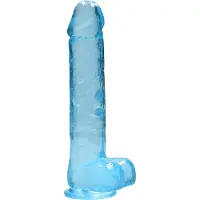 Realrock Realistische Dildo met Ballen 25.4 cm - Blauw