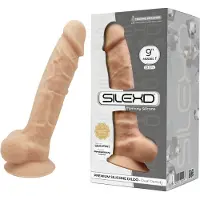 Silexd - Dual Density siliconen Huidskleur dildo met balzak - 23 cm