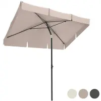 LifeGoods Parasol - Balkonparasol - 200x125cm - 30° Kantelbaar - Waterdicht - met Hoes - Taupe
