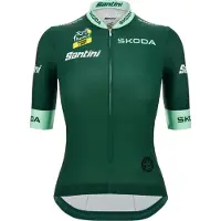 Santini Tour De France Femme Avec Zwift Best Sprinter Leader Korte Mouw Wielertrui