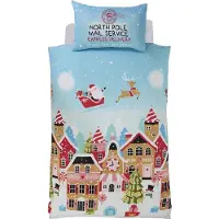 Studio Kids Kerst peuter dekbedovertrek Gingerbread Town - polykatoen