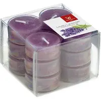 Trend Candles 12x Theelichten lavendel geurkaarsen 4 branduren - geurkaarsen