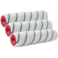 Merkloos Set van 3x stuks muur vacht anti-spat verfrollers nylon pluisvrij 6,2 x 18 cm - Verfrollers