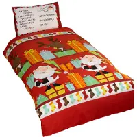 Studio Kids Kerst kinderdekbedovertrek Santa's list - polykatoen