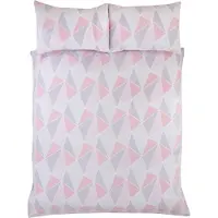 Finest Homeware dekbedovertrek Leo roze - polykatoen - 1-persoons (135x200 + 50x75 cm)