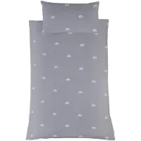 Sleepdown kinderdekbedovertrek Wolkjes - grijs - microvezel