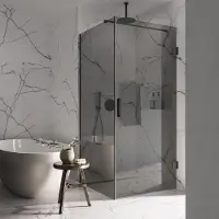 Saniclear Modern Iron rookglas douchecabine 90x70cm met 70cm deur anti-kalk verouderd ijzer - gunmetal