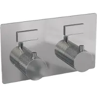 Brauer Chrome Carving 2-weg inbouwthermostaat met drukknoppen met in- en afbouwdelen chroom