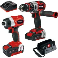 Einhell Accu Power Tool Kit TE-TK 18 Li Kit - Power X-Change - 18 V/Li-ion - Accu Klopboormachine/Accu Slagschroefmachine - Incl. 2x 2.0 Ah Accu en lader