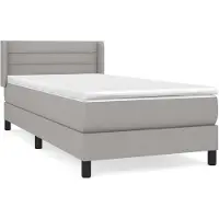 vidaXL Boxspring met matras stof lichtgrijs 100x200 cm