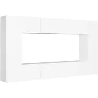 vidaXL 8-delige Tv-meubelset bewerkt hout wit