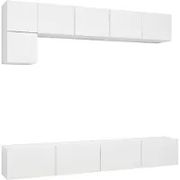 vidaXL 5-delige Tv-meubelset bewerkt hout wit