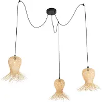 QAZQA Oosterse buiten hanglamp bamboe 3-lichts IP44 - Carlos