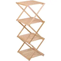 Alpina Badkamerrek - 4-Laags - 40 x 33.5 x 93.5 CM - Opvouwbaar - Bamboe - Bruin