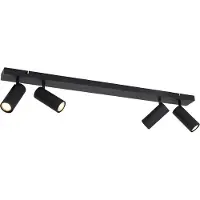 QAZQA Slimme plafondspot zwart 4-lichts verstelbaar incl. 4 Wifi GU10 50mm - Renna