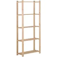 vidaXL Opbergrek 5-laags 80x28,5x170 cm massief grenenhout