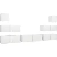 vidaXL 7-delige Tv-meubelset bewerkt hout wit
