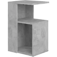 vidaXL Bijzettafel 36x30x56 cm bewerkt hout betongrijs