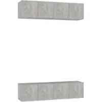 vidaXL Tv-meubelen 4 st 60x30x30 cm bewerkt hout betongrijs