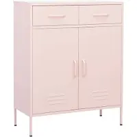 vidaXL Opbergkast 80x35x101,5 cm staal roze