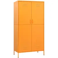 vidaXL Kledingkast 90x50x180 cm staal mosterdgeel
