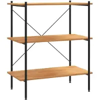 vidaXL 3-laags stellingkast zwart en eiken 80x40x92 cm