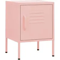 vidaXL Nachtkastje 35x35x51 cm staal roze