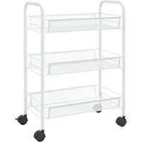 vidaXL Keukentrolley 3-laags 46x26x54 cm ijzer wit